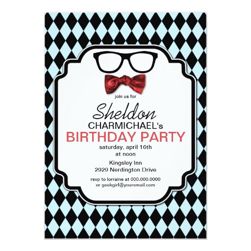 Bow Tie Birthday Invitations 8