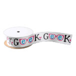 Geek Glasses Ribbon with Pink Heart