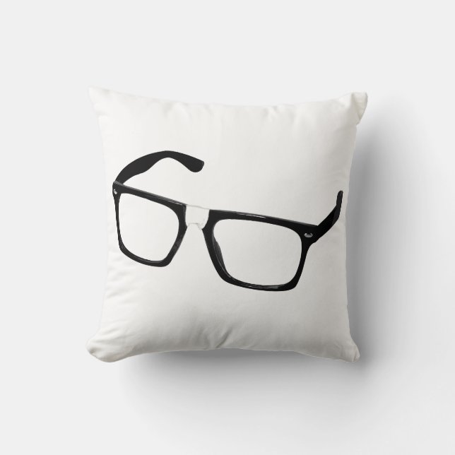 Geek glasses throw pillow (Front)