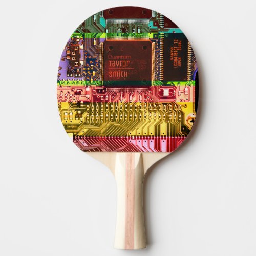 Geek  Glitch printed circuit board robotic Name Ping Pong Paddle
