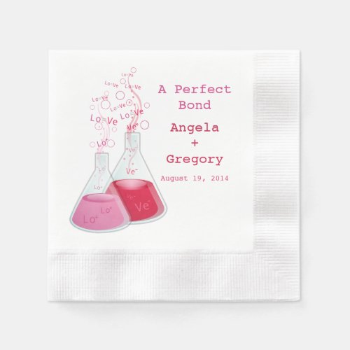 Geek Heart Chemistry Offbeat Personalized Wedding Paper Napkins