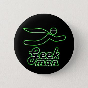 Geek Man Button by GrooveMaster at Zazzle