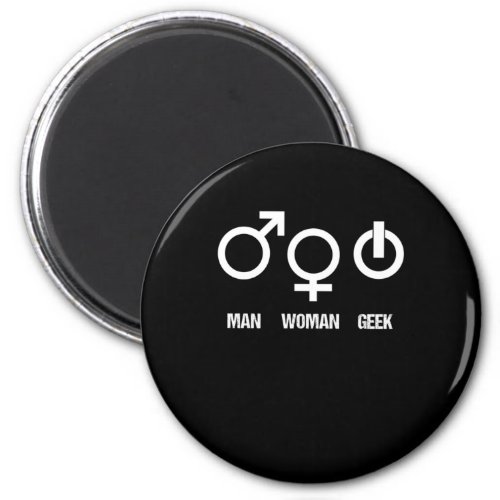 Geek Man Woman Nerd Computer Video Player Gift Magnet