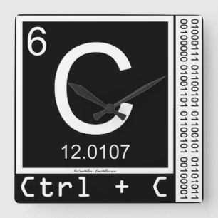 Geek Me! Carbon Copy Square Wall Clock