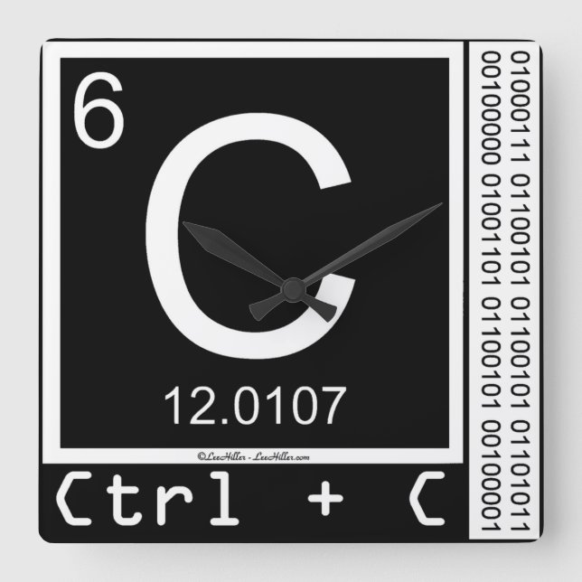 Geek Me! Carbon Copy Square Wall Clock (Front)