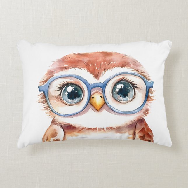 Geek Nerd Bird  Accent Pillow (Front)