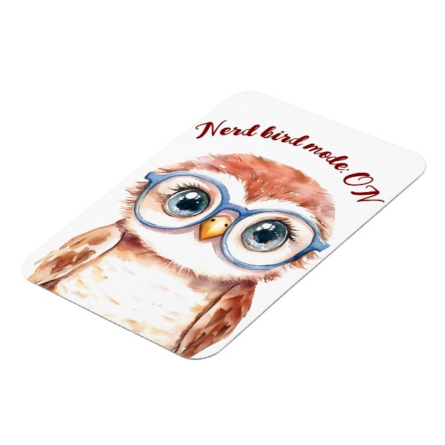 Geek Nerd Bird  Magnet (Left Side)