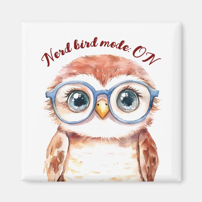 Geek Nerd Bird  Magnet (Front)