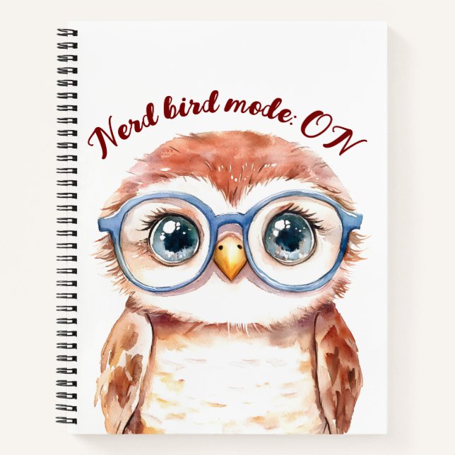 Geek Nerd Bird  Notebook (Front)