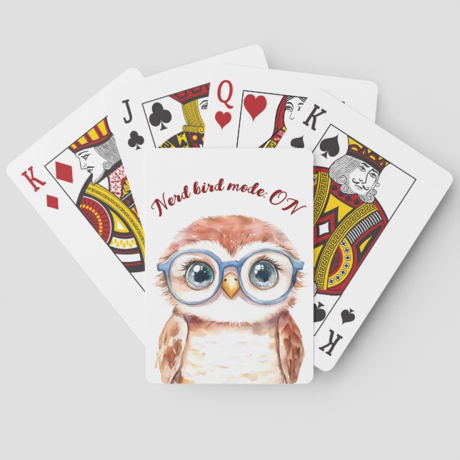 Geek Nerd Bird  Poker Cards (Back)