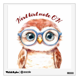 Geek Nerd Bird  Wall Decal