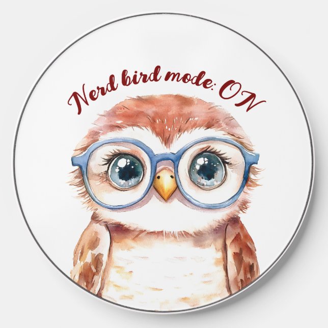 Geek Nerd Bird  Wireless Charger (Front)