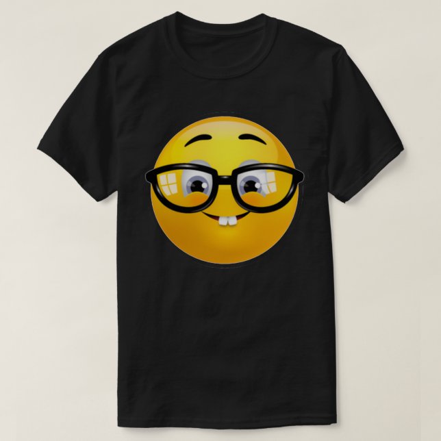Geek Nerd emoji T-Shirt (Design Front)