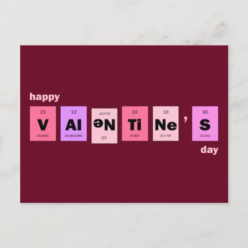 Geek Nerd Science Happy Valentines Day Holiday Postcard