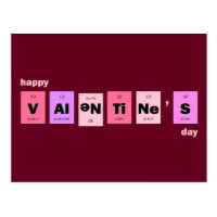 Geek Nerd Science Happy Valentine's Day Postcard