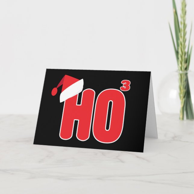 Geek Nerdy Christmas Ho x3 Humor Holiday Card (Front)