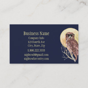 Geek Night Owl in Glasses Business Card