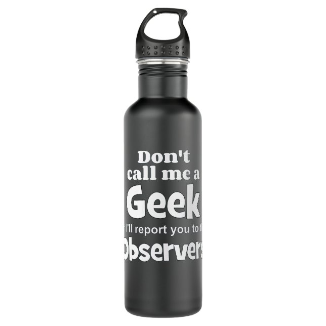Geek Observers wf Stainless Steel Water Bottle (Front)