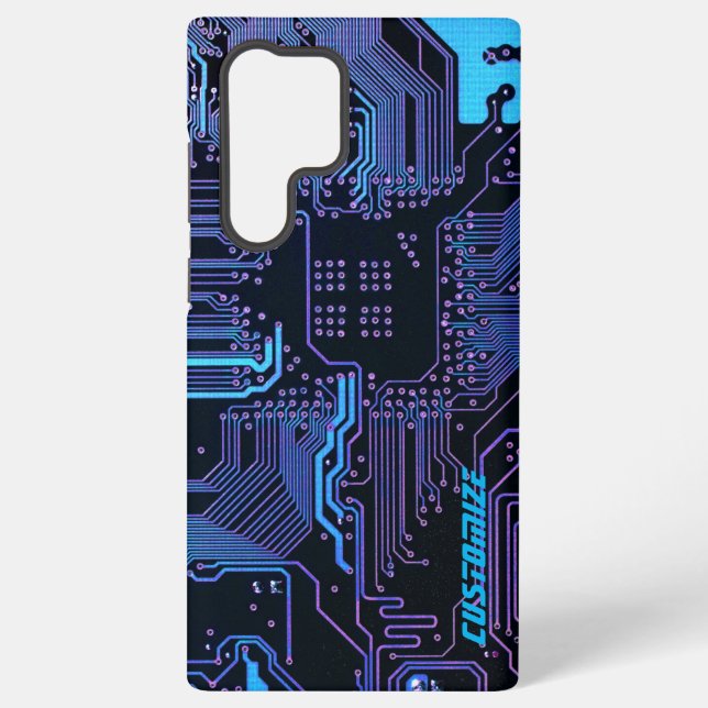 Geek Out Custom PCB Blue Electronic Circuit Board Samsung Galaxy Case (Back)