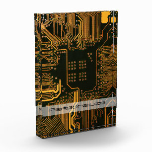 Geek Out Custom PCB Orange Circuit Board Acrylic Award