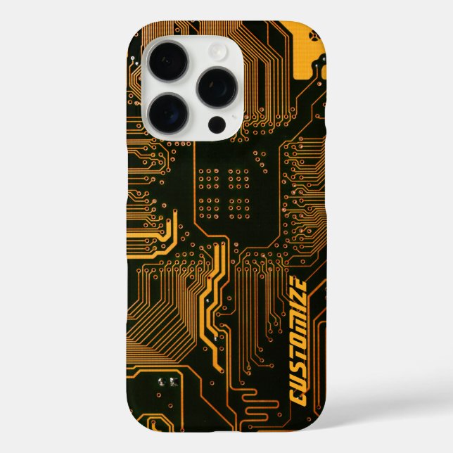 Geek Out Custom PCB Orange Circuit Board Case-Mate iPhone Case (Back)