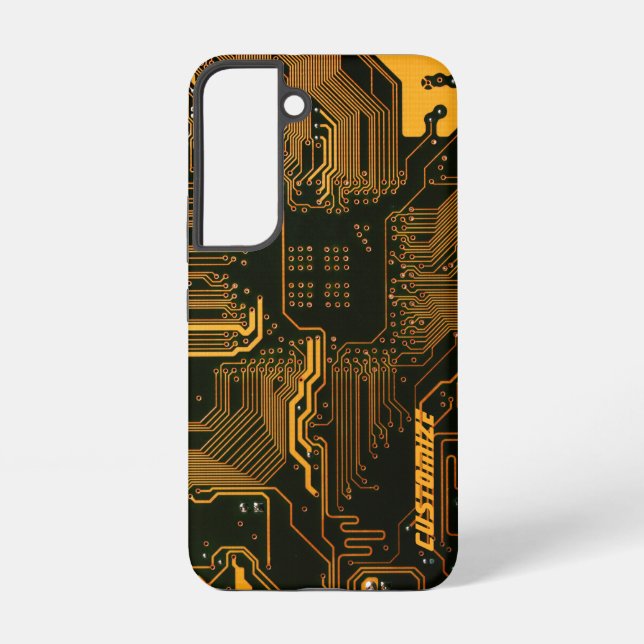 Geek Out Custom PCB Orange Circuit Board Samsung Galaxy Case (Back)