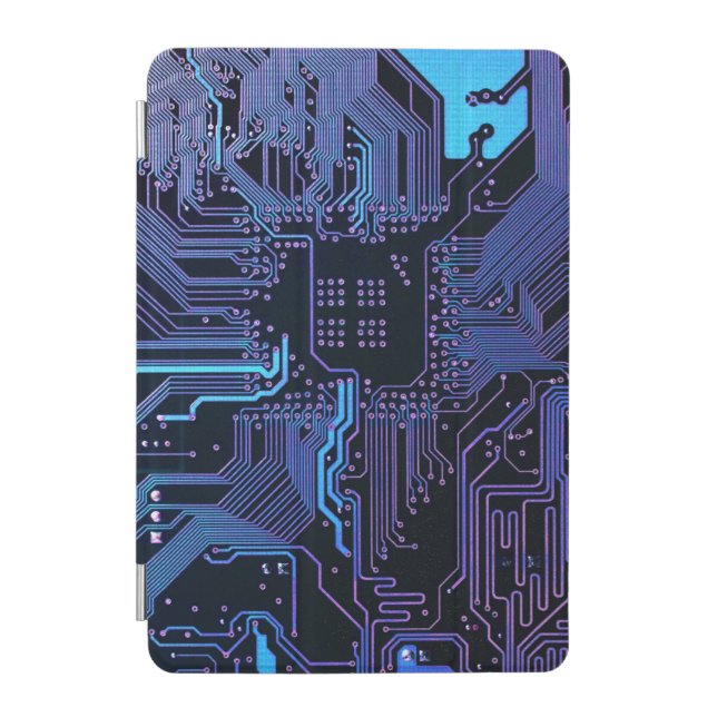 Geek Out Nerd PCB Blue Electronic Circuit Board  iPad Mini Cover (Front)
