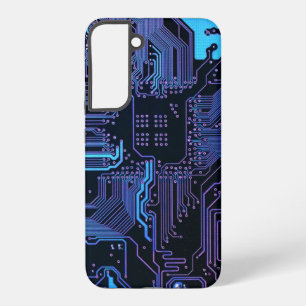 Geek Out Nerd PCB Blue Electronic Circuit Board  Samsung Galaxy S22+ Case