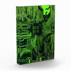 Geek Out Nerd PCB Green Electronic Circuit Board  Acrylic Award