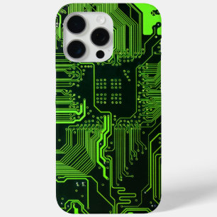 Geek Out Nerd PCB Green Electronic Circuit Board iPhone 15 Pro Max Case