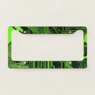 Geek Out Nerd PCB Green Electronic Circuit Board License Plate Frame