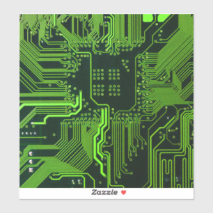 Geek Out Nerd PCB Green Electronic Circuit Board  Sticker
