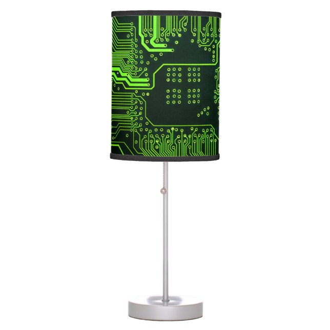 Geek Out Nerd PCB Green Electronic Circuit Board  Table Lamp (Front)