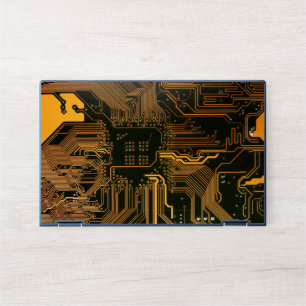 Geek Out Nerd PCB Orange Electronic Circuit Board HP Laptop Skin