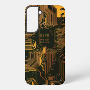Geek Out Nerd PCB Orange Electronic Circuit Board Samsung Galaxy S22+ Case