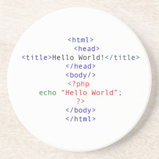 Geek php Greeting Drink Coaster