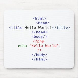 Geek php Greeting Mouse Pad