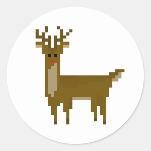 Geek Pixel Rudolph Reindeer Holiday Stickers