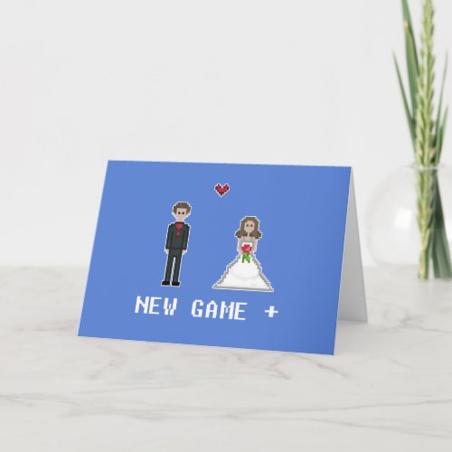 Geek Player 1 and 2 New Game Plus Bride Groom Card