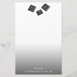 Geek Reboot Computer Keys Gray Gradient Stationery