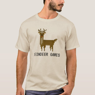 Geek Reindeer Games Pixel Rudolph Holiday Shirt
