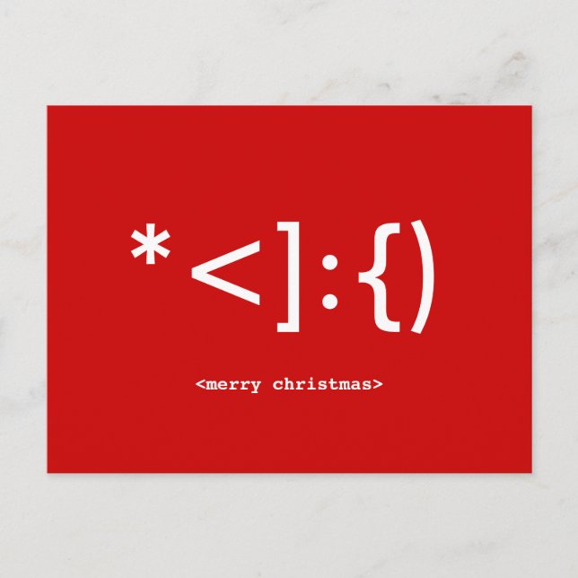 Geek Santa Emoticon Christmas postcard (Front)