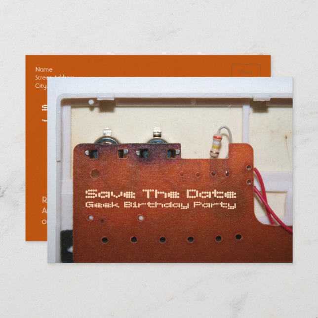 Geek Save the date 50th Birthday Postcard (Front/Back)