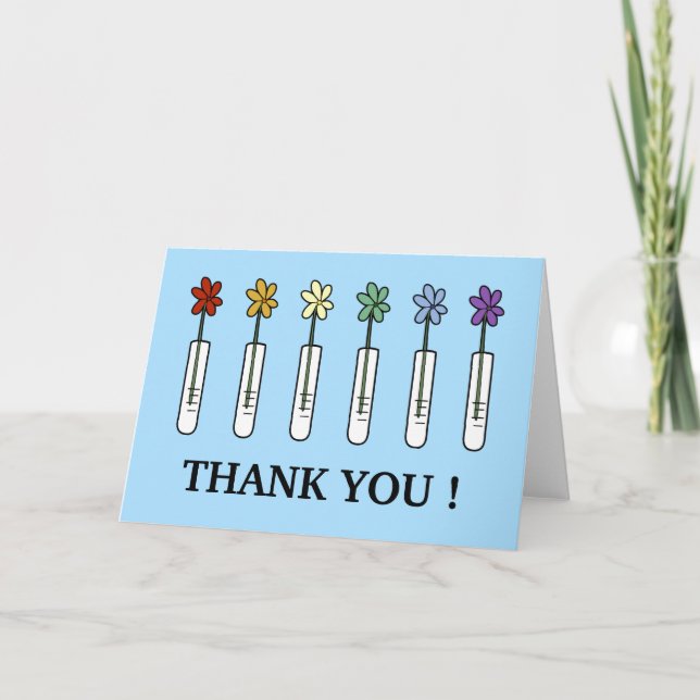 Geek Science Rainbow Flower Thank You Card (Front)