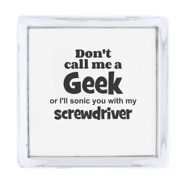 Geek screwdriver bf silver finish lapel pin (Front)