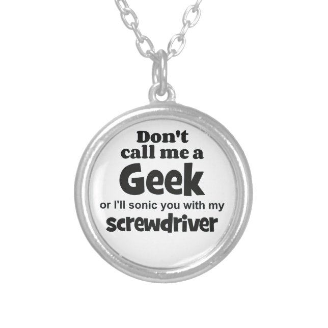Geek screwdriver bf silver plated necklace (Front)