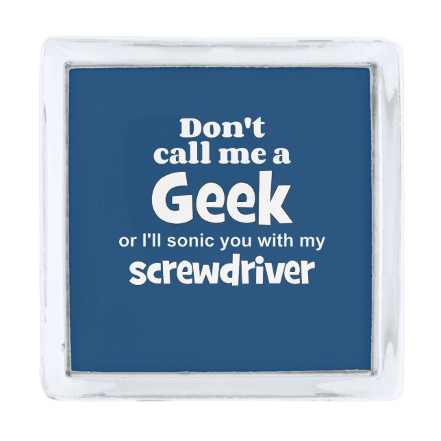 Geek screwdriver wf silver finish lapel pin (Front)