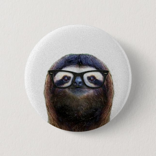 Geek Sloth Pinback Button (Front)
