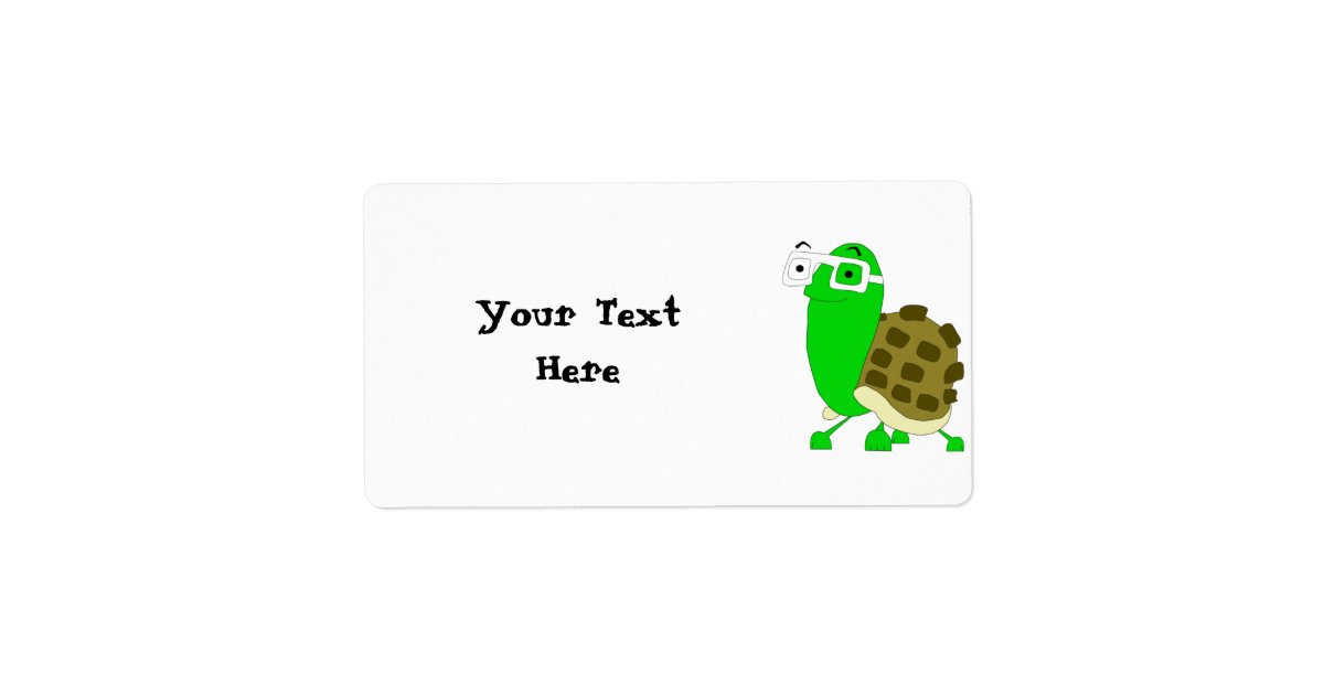 Geek Turtle Label Template | Zazzle