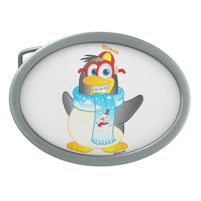 Geek Wobble Penguin Belt Buckle (Front)